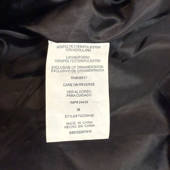 Jolt Women's Pea Coat Retro Y2k Jacket Houndstooth Black & Off-White M - Picture 6 of 11